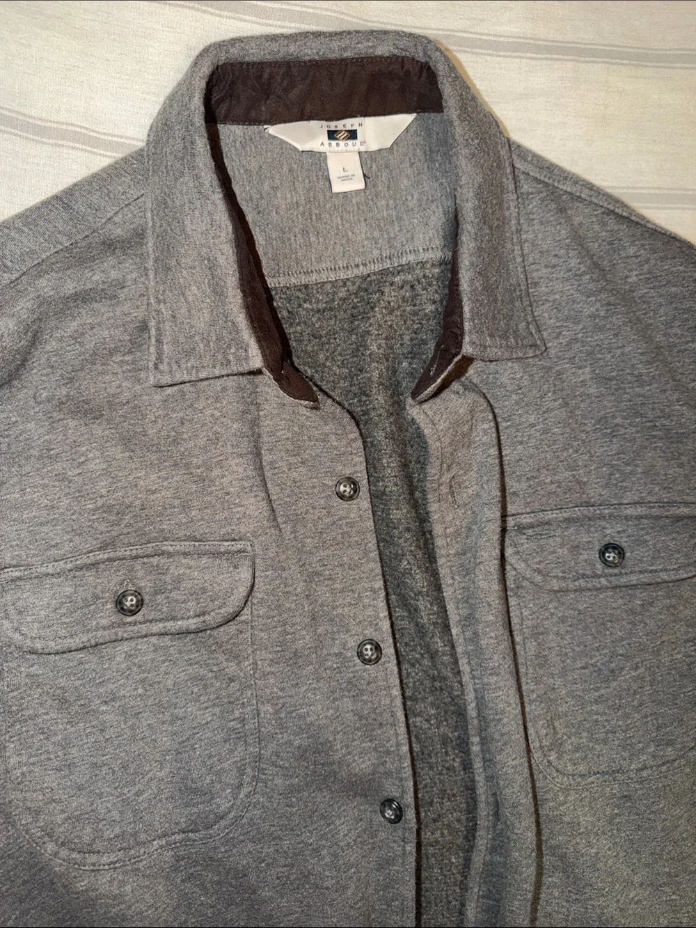Joseph Abboud- Men's Gray Button-Front Jacket Shirt